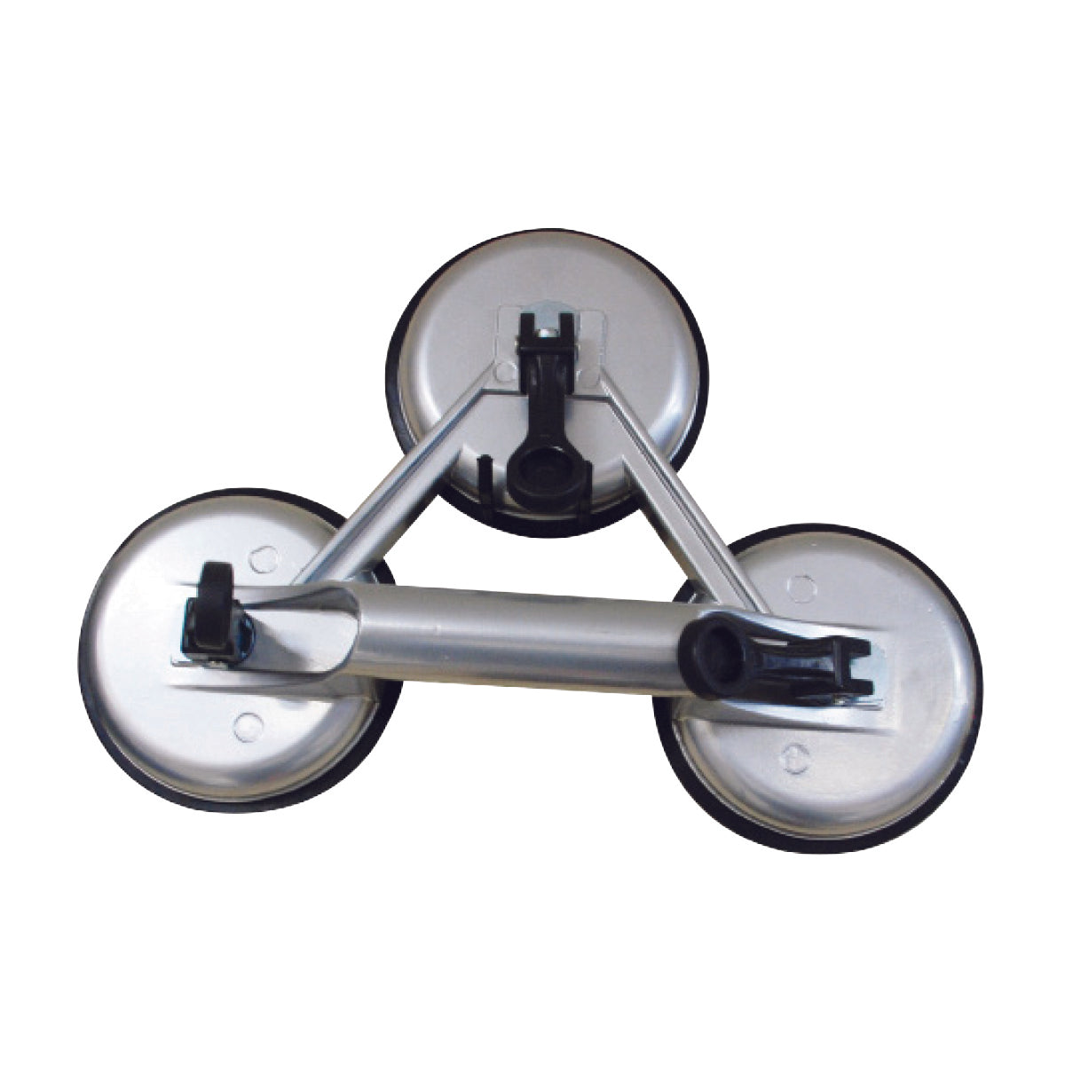 Three-wheeled device with a central handle on a white background