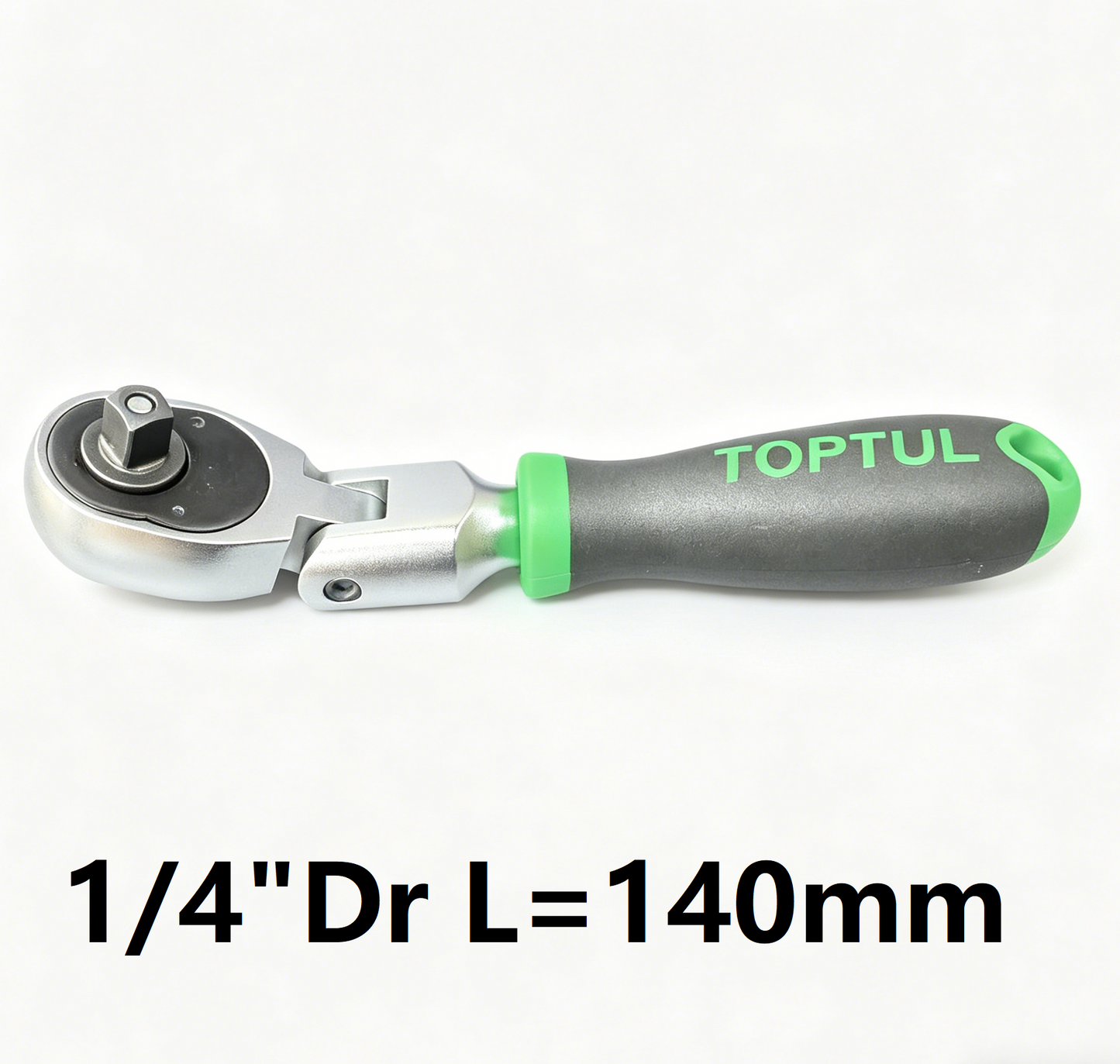 TOPTUL ratchet wrench on a white background with specifications displayed.
