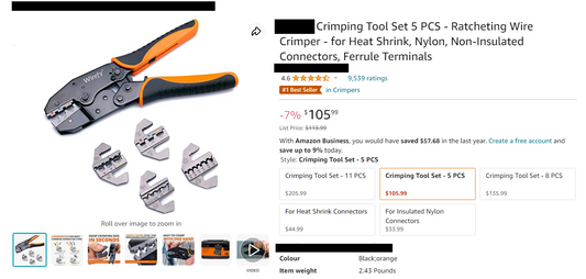 Crimping Tool Set 6 PCS