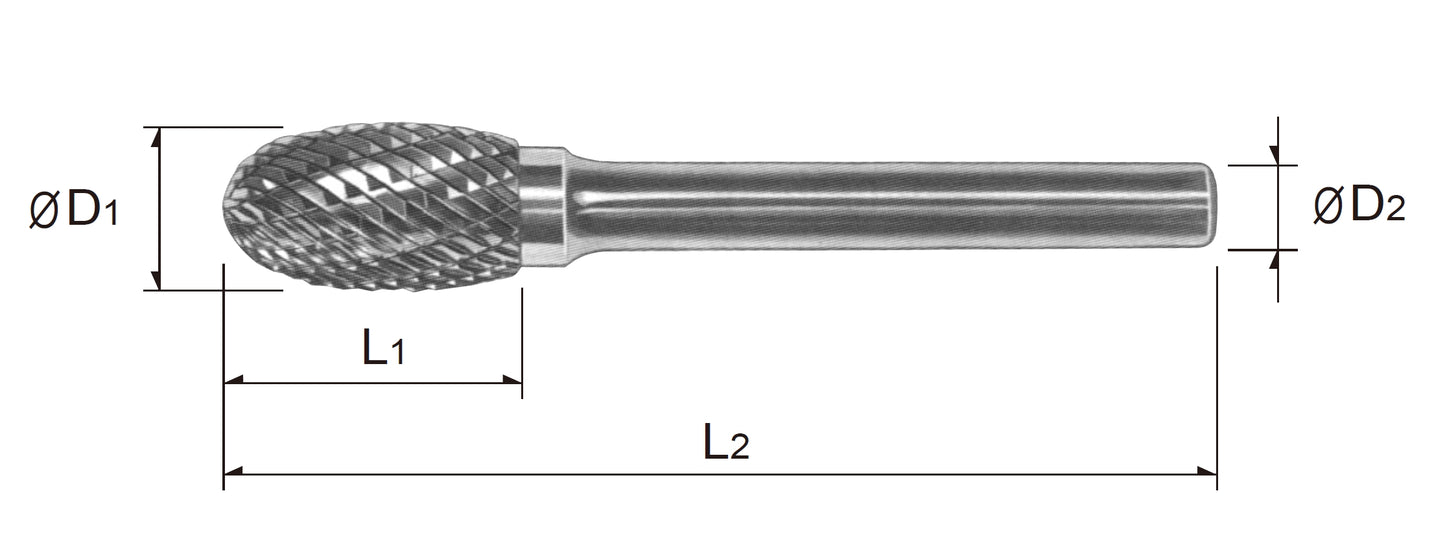 Tungsten Carbide Rotary Burr Bit OVAL SHAPE TYPE