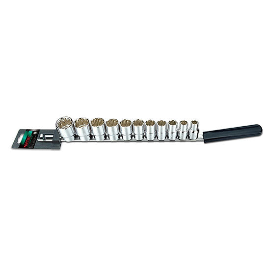 11PCS 1/2" DR. 12PT Socket Rail Set - SAE