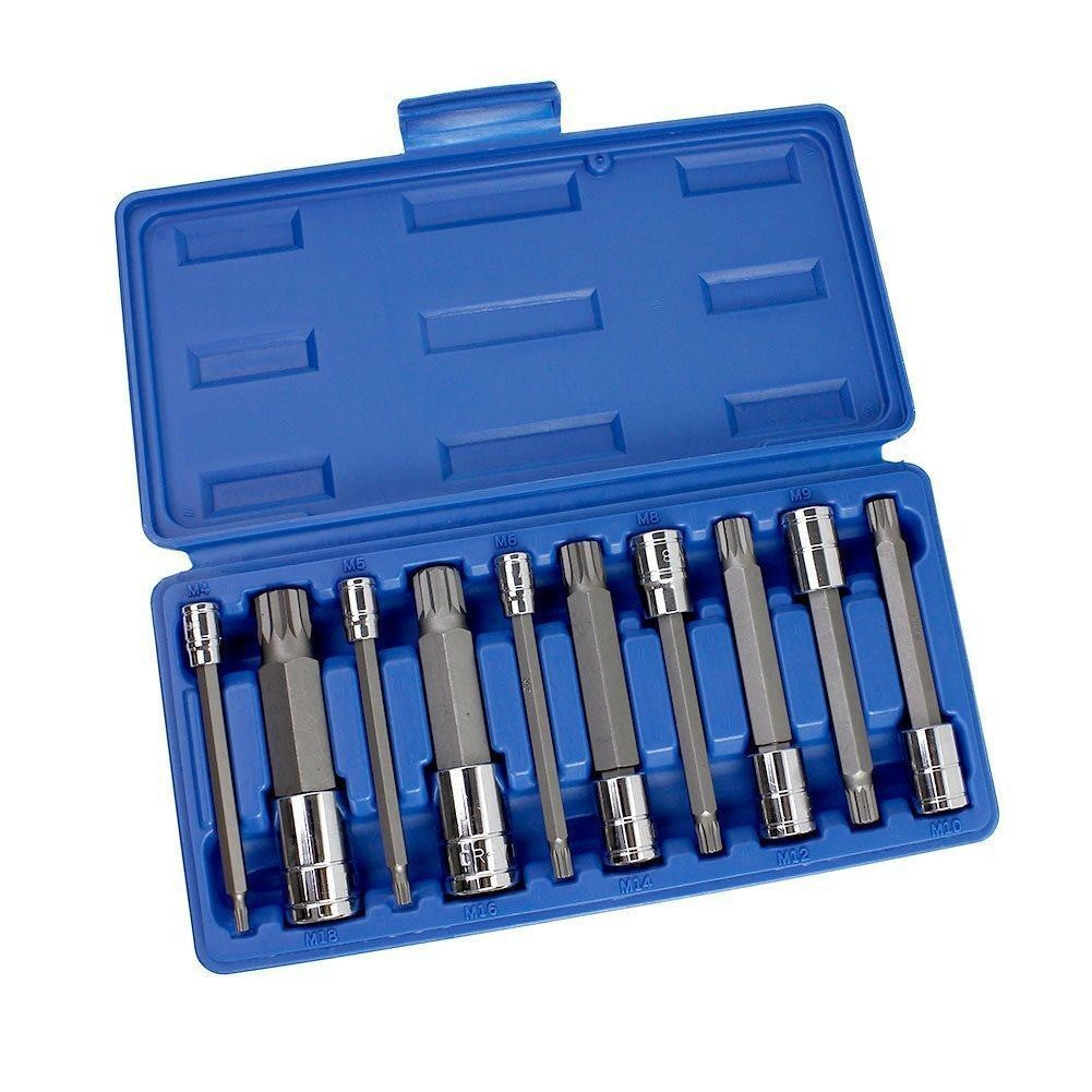 XZN Triple Square Spline Socket/Bit Set - Type 2 10 Pc