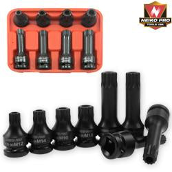 XZN Tamper Proof Impact Triple Square Spline Socket/Bit Set 8 Pc