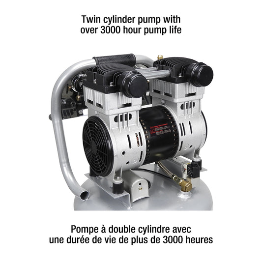 ULTRA-QUIET OIL-FREE AIR COMPRESSOR 10 GALLON