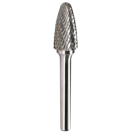 Tungsten Carbide Rotary Burr Bit TREE SHAPE WITH RADIUS END
