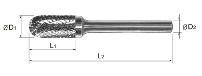 Tungsten Carbide Rotary Burr Bit CYLINDER SHAPE WITH RADIUS END TYPE