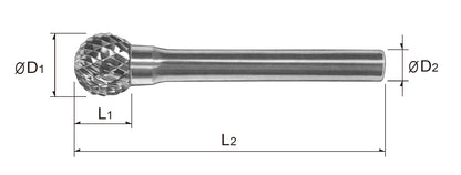 Tungsten Carbide Rotary Burr Bit BALL SHAPE TYPE