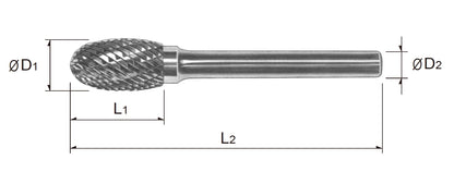 Tungsten Carbide Rotary Burr Bit OVAL SHAPE TYPE