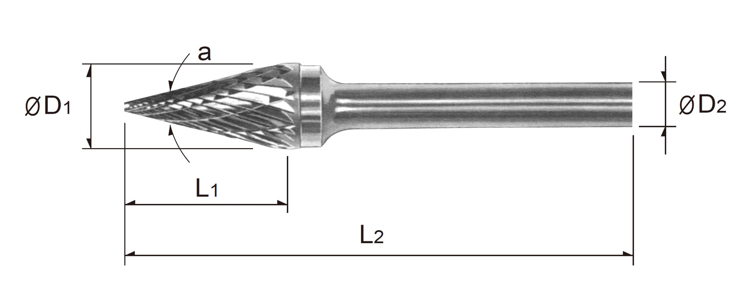Tungsten Carbide Rotary Burr Bit CONE SHAPE TYPE