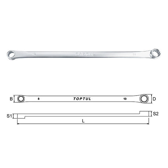 Flat Type Extra Long Double Ring Wrench 