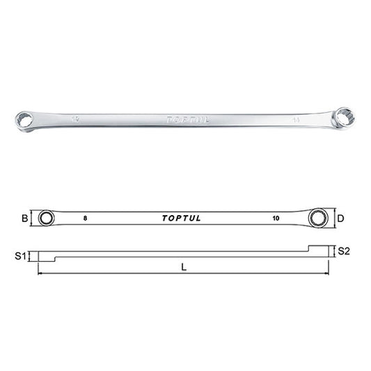 Flat Type Extra Long Double Ring Wrench 