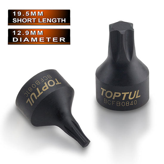 1/4" Drive Stubby Torx Bit Sockets T10-T15-T20-T25