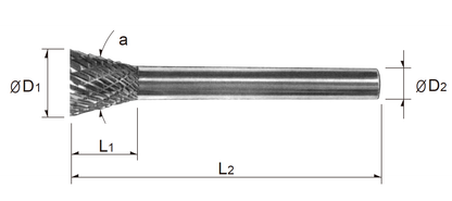 Tungsten Carbide Rotary Burr Bit INVERTED CONE SHAPE TYPE