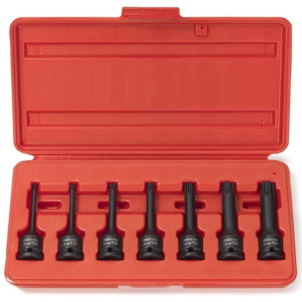 Long Impact Hex Socket/Bit Set 3/8" Drive - SAE 7 Pc