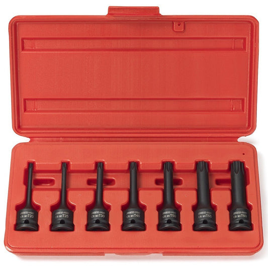 Long Impact Hex Socket/Bit Set 3/8" Drive - SAE 7 Pc