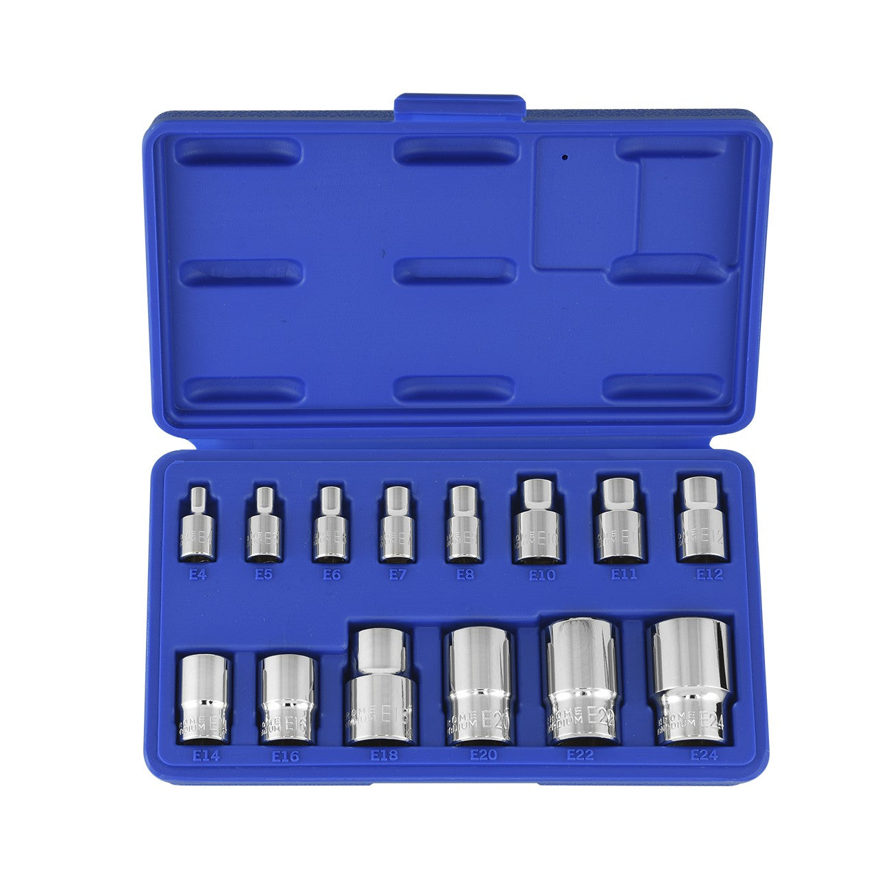 Female External Star Socket Set - Shallow 14 Pc