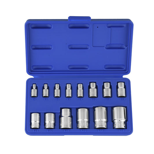 Female External Star Socket Set - Shallow 14 Pc