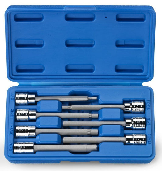 X-Long Hex Socket/Bit Set 3/8" Drive - SAE 7 Pc