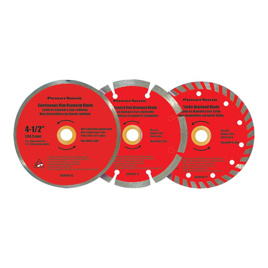 3 PC 4-1/2" Diamond Blade Set