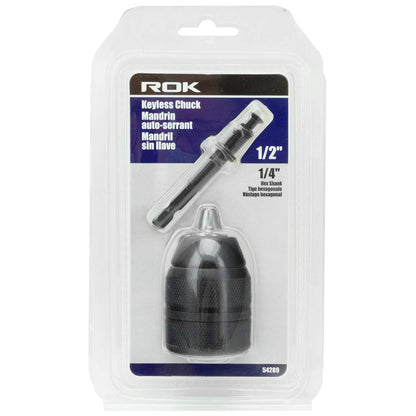 Hex to 1/2" Keyless Drill Chuck