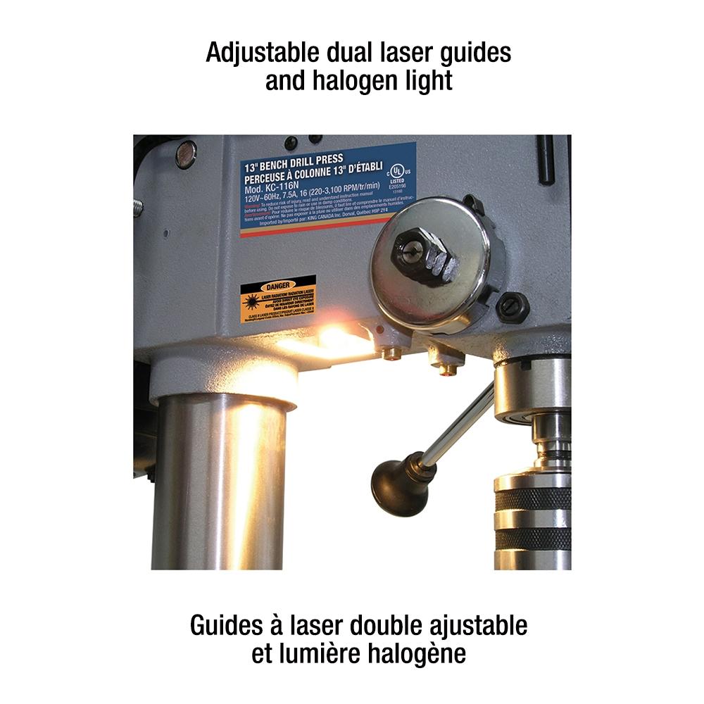 Floor Model Drill Press With Dual Laser Guide System 13"