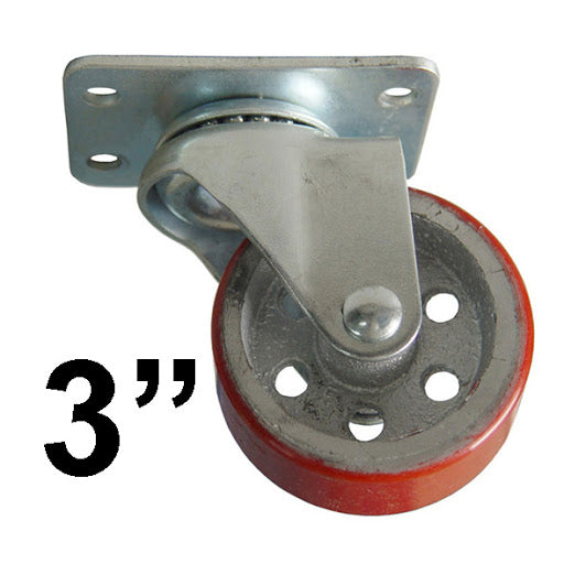 Industrial Swivel Caster 3"  HD Red